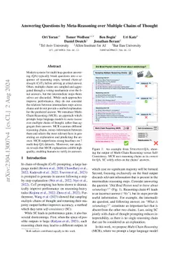 Answering Questions by Meta-Reasoning over Multiple Chains of Thought