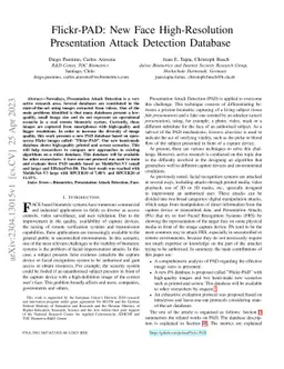 Flickr-PAD: New Face High-Resolution Presentation Attack Detection
  Database