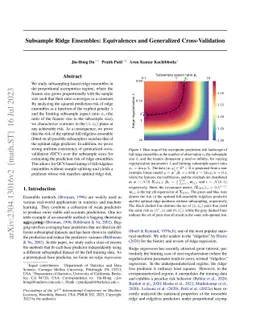 Subsample Ridge Ensembles: Equivalences and Generalized Cross-Validation