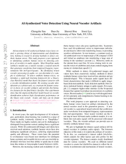 AI-Synthesized Voice Detection Using Neural Vocoder Artifacts