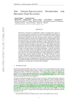 The Update-Equivalence Framework for Decision-Time Planning