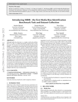 Introducing MBIB -- the first Media Bias Identification Benchmark Task
  and Dataset Collection