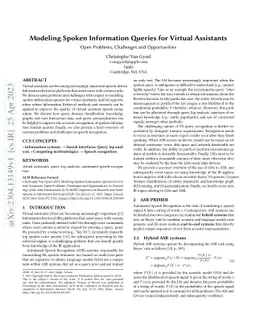 Modeling Spoken Information Queries for Virtual Assistants: Open
  Problems, Challenges and Opportunities