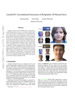 LumiGAN: Unconditional Generation of Relightable 3D Human Faces