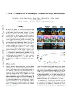 LEMaRT: Label-Efficient Masked Region Transform for Image Harmonization