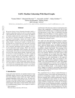SAFE: Machine Unlearning With Shard Graphs
