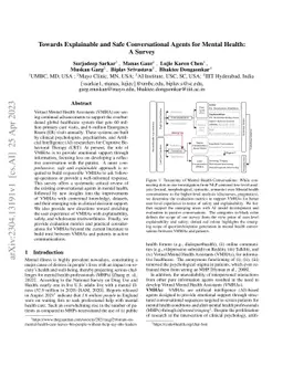 Towards Explainable and Safe Conversational Agents for Mental Health: A
  Survey