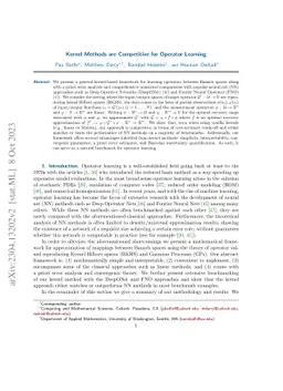 Kernel Methods are Competitive for Operator Learning