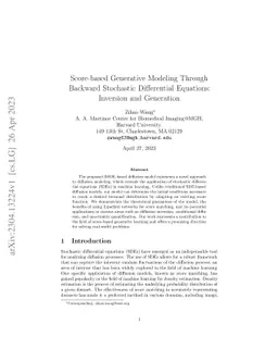 Score-based Generative Modeling Through Backward Stochastic Differential
  Equations: Inversion and Generation