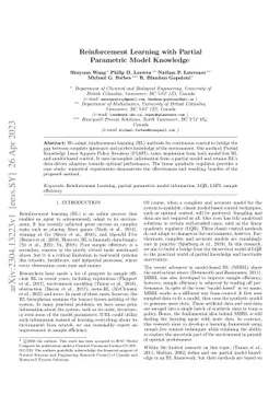 Reinforcement Learning with Partial Parametric Model Knowledge