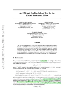 An Efficient Doubly-Robust Test for the Kernel Treatment Effect