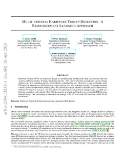 Multi-criteria Hardware Trojan Detection: A Reinforcement Learning
  Approach
