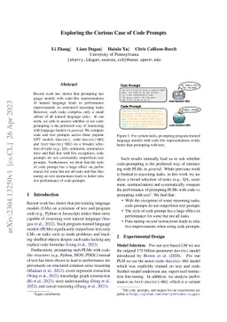 Exploring the Curious Case of Code Prompts