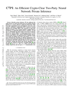 C2PI: An Efficient Crypto-Clear Two-Party Neural Network Private
  Inference