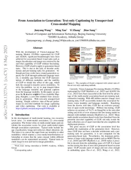 From Association to Generation: Text-only Captioning by Unsupervised
  Cross-modal Mapping