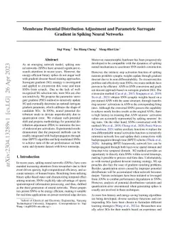 Membrane Potential Distribution Adjustment and Parametric Surrogate
  Gradient in Spiking Neural Networks
