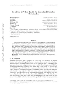 OpenBox: A Python Toolkit for Generalized Black-box Optimization