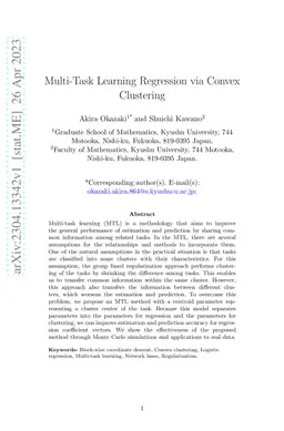 Multi-Task Learning Regression via Convex Clustering