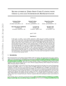 Neuro-symbolic Zero-Shot Code Cloning with Cross-Language Intermediate
  Representation
