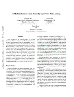 SEAL: Simultaneous Label Hierarchy Exploration And Learning