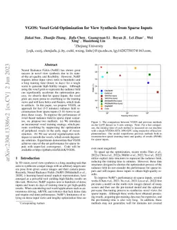 VGOS: Voxel Grid Optimization for View Synthesis from Sparse Inputs