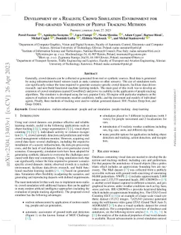 Development of a Realistic Crowd Simulation Environment for Fine-grained
  Validation of People Tracking Methods