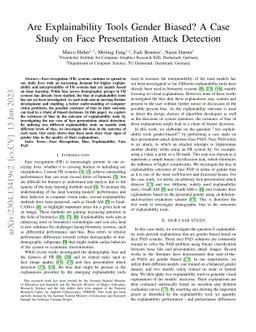 Are Explainability Tools Gender Biased? A Case Study on Face
  Presentation Attack Detection