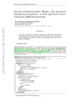 Secure Communication Model For Quantum Federated Learning: A Post
  Quantum Cryptography (PQC) Framework