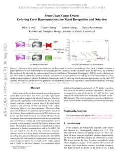 From Chaos Comes Order: Ordering Event Representations for Object
  Recognition and Detection
