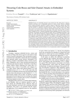 Thwarting Code-Reuse and Side-Channel Attacks in Embedded Systems
