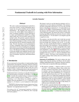 Fundamental Tradeoffs in Learning with Prior Information