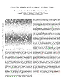 ElegansNet: a brief scientific report and initial experiments