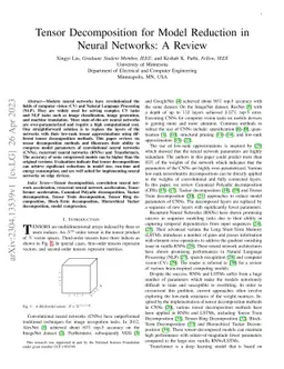 Tensor Decomposition for Model Reduction in Neural Networks: A Review