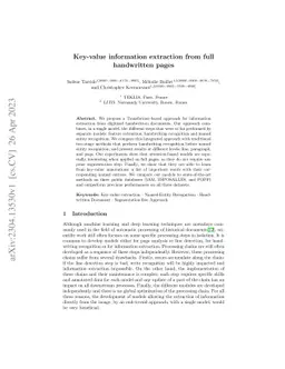 Key-value information extraction from full handwritten pages