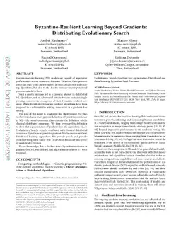 Byzantine-Resilient Learning Beyond Gradients: Distributing Evolutionary
  Search