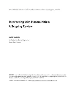 Interacting with Masculinities: A Scoping Review