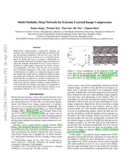 Multi-Modality Deep Network for Extreme Learned Image Compression