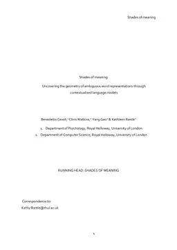 Shades of meaning: Uncovering the geometry of ambiguous word
  representations through contextualised language models