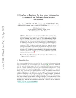 SIMARA: a database for key-value information extraction from full pages