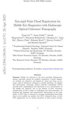 Non-rigid Point Cloud Registration for Middle Ear Diagnostics with
  Endoscopic Optical Coherence Tomography