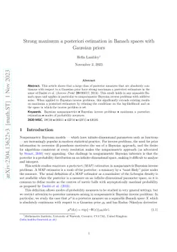 Strong maximum a posteriori estimation in Banach spaces with Gaussian
  priors