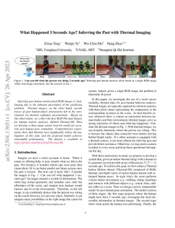 What Happened 3 Seconds Ago? Inferring the Past with Thermal Imaging