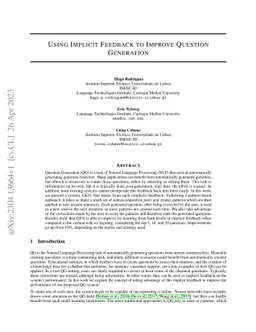 Using Implicit Feedback to Improve Question Generation