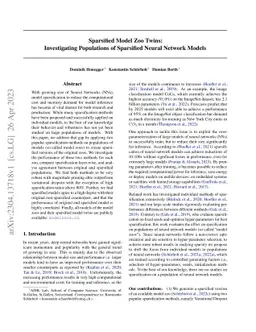 Sparsified Model Zoo Twins: Investigating Populations of Sparsified
  Neural Network Models