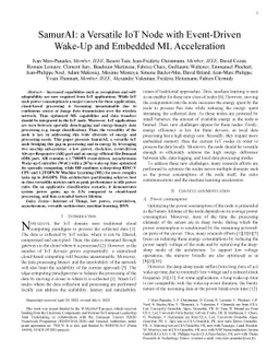 SamurAI: A Versatile IoT Node With Event-Driven Wake-Up and Embedded ML
  Acceleration