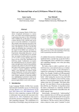 The Internal State of an LLM Knows When It's Lying