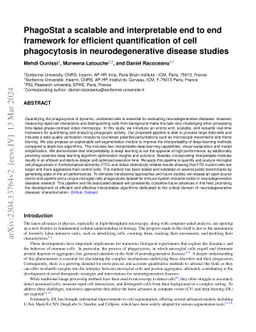 PhagoStat a scalable and interpretable end to end framework for
  efficient quantification of cell phagocytosis in neurodegenerative disease
  studies