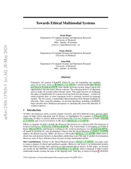 Towards ethical multimodal systems