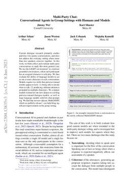 Multi-Party Chat: Conversational Agents in Group Settings with Humans
  and Models
