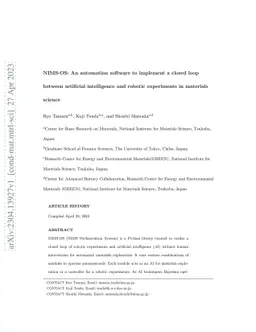 NIMS-OS: An automation software to implement a closed loop between
  artificial intelligence and robotic experiments in materials science